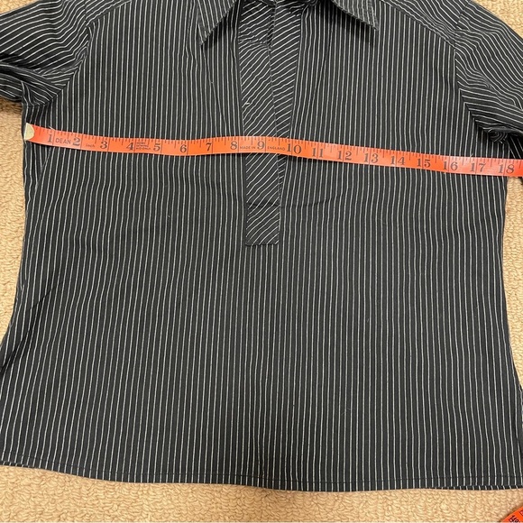Vintage Tension Made in Italy Pinstripe Blouse Black - S - Picture 14 of 16